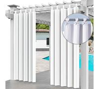 Ferocity Rideau Extérieur Imperméable 220 x 155 cm Coupe-Vent Protection UV Rideau pour Facade Avant de Pergola Cabana pour Jardin Patio (1 Panneau) Blanc [129]
