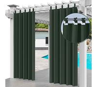 Ferocity Rideau Extérieur Imperméable 2X 220 x 155 cm Coupe-Vent Protection UV Rideau pour Facade Avant de Pergola Cabana pour Jardin Patio (2 Panneaux) Vert [129]
