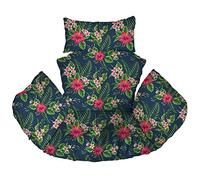Ferocity Suspendu Hamac Chaise Coussins, Imperméable Siège de Chaise Rembourrage pour Patio Jardin, Balançoire Panier Suspendu Coussin de Siege, Palm Flowers [114]