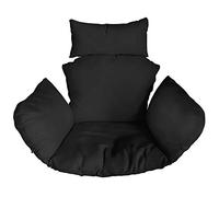 Ferocity Suspendu Hamac Chaise Coussins XXL, Imperméable Siège de Chaise Rembourrage pour Patio Jardin, Balançoire Panier Suspendu Coussin de Siege, Noir [114]