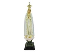 Ferrari & Arrighetti Statue Notre-Dame de Fatma peinte à la main avec décorations dorées et strass bleus (environ 35 cm)