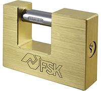 Ferrestock FSKCAN190B Cadenas de sécurité rectangulaire de 90 x 60 x 36, fabriqué en laiton massif de haute qualité avec manille en acier trempé, avec 2 clés, idéal pour abris de jardin, armoires