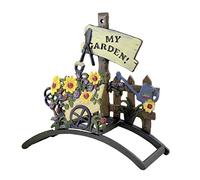 Ferrestock FSKPM010 Porte-tuyaux Mural modèle Floral décoratif fabriqué en Fer forgé Peint en Couleur avec Espace suffisant pour Enrouler Un Tuyau
