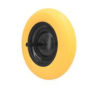 Ferrestock Roue pleine increvable pour brouette de chantier et jardinage professionnelle ou domestique, Jaune