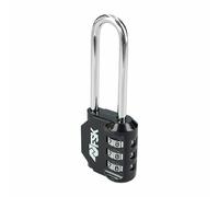 Ferrestock Cadenas à combinaison numérique FSKCAN329BK – 3 chiffres, anse 55 mm, zinc/acier, noir