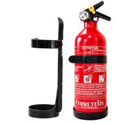 FERRETELIX® Extincteur 1 kg Poudre ABC - Avec Support de Fixation - Pour Voiture, Maison, Bureau, Camping-Car, Barbecue Fecha de fabricacion 2026