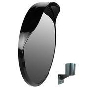 FERRETELIX® Miroir Convexe Extérieur 45 cm avec Casquette et Support Mural | Sécurité pour Garages, Parkings, Entrepôts et Routes