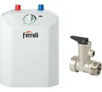 Ferroli | Chauffe-eau électrique - 10 L - Résistant à la pression - Appareil sous plan - 2,0 Kw