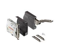 Ferrure d'abattant Blum® AVENTOS HK 20K2500 (LF 750-2500) avec Blumotion pour relevage Angle d'ouverture 107°, caches anthracite et kit de fixation frontale inclus