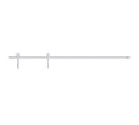 Ferrure de porte coulissante en acier revêtu par pulvérisation - Blanc - Longueur : 183 cm - Avec butée de porte - Guide de sol pour cadre de porte - Montage de cadre - Rénovation et ouverture