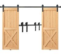 Ferrure de porte coulissante VEVOR 244cm en forme de I Système de porte coulissante avec rails en 2 parties Capacité de charge 150kg Rail de roulement Idéal pour les portes coulissantes avec une épais