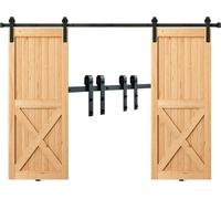 Ferrure de porte coulissante VEVOR 244cm en forme de J Système de porte coulissante avec rails en 2 parties Capacité de charge 150kg Rail de roulement Idéal pour les portes coulissantes avec une épais