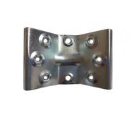 Ferrure de table acier 8 trous avec retour 252Z250 - 67 x 70 x 8 mm LUDMANN