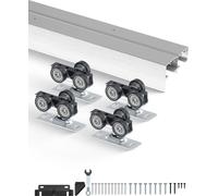 Ferrures de porte à contournement SucceBuy, kit de porte coulissante haute performance de 6 pieds, kit en alliage d'aluminium pour système à 2 portes, adapté aux épaisseurs de porte de 1 3/8" - 1 3/4"