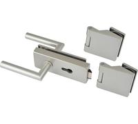 Ferrures de portes en verre Garniture Classic PZ aluminium effet inox