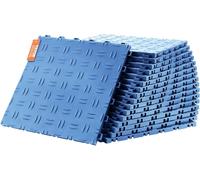 Ferrures de sol de garage, 305 x 305 x 13,4 mm, set de 25 sols industriels, sol de garage antidérapant à structure double face, pour garages, caves, ateliers de réparation, bleu