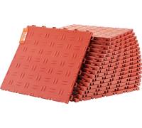 Ferrures de sol de garage VEVOR, 305 x 305 x 13,4 mm, lot de 50 sols industriels, antidérapant double face structure-sol de garage, pour garages, caves, ateliers de réparation, rouge