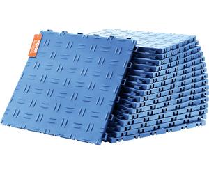 Ferrures de sol de garage VEVOR, 305 x 305 x 13,4 mm, lot de 50 sols industriels, antidérapant double face structure-sol de garage, pour garages, caves, ateliers de réparation, bleu