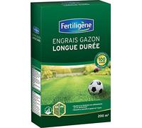 FERTILIGENE AM200N - Engrais Gazon Longue Durée 100 jours 4 kg - Renforce la résistance aux piétinements et à sécheresse - Reverdit en 7 jours - 1 application pour 100 jours de nutrition - Pour 200 m²