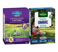 Fertiligene Engrais Gazon 4 Actions, 2,45kg, 60m² & Vilmorin 4466514 Gazon Ombre, Vert, 1 kg