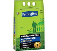 Fertiligène Engrais gazon antimousse premium 200m2 8KG