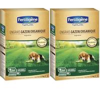 Fertiligène Engrais Gazon Organique 2,5 kg - Reverdit en 7 jours - 100 jours de nutrition - Limite les risques de lessivage - Pour 100m² (Lot de 2)