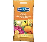 FERTILIGENE FAGRU6P - Terreau Agrumes et Plantes Méditerranéennes 6 L - Stimule la Croissance et nourrit en continu - Plus de Fleurs et de Fruits - Terreau avec Engrais et fumier - Fabriqué en France