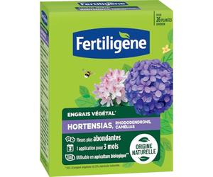 Fertiligène FEGHOR650 - Engrais Végétal Hortensias, Rhododendrons, Camélias 650 g - Fleurs Plus abondantes -Seulement 1 Application en 3 Mois -Jusqu'à 26 Plantes - Produit 100% Naturel avec zéolite