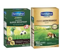 Fertiligene Gazon Super Résistant Label Rouge, 80m² & NATUREN Engrais Gazon Organique 100m² 2,5kg