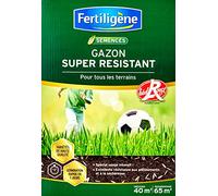 FERTILIGÈNE Gazon Super Résistant - Semences Tous Terrains Label Rouge - Pousse Rapide en 7 Jours - Ultra Résistant Piétinement & Sécheresse - 1kg (40m²)