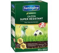 FERTILIGÈNE Gazon Super Résistant - Semences Tous Terrains Label Rouge - Pousse Rapide en 7 Jours - Ultra Résistant Piétinement & Sécheresse - 1kg (40m²)