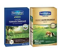 Fertiligene Gazon Terrain Ombragé, 25m² & NATUREN Engrais Gazon Organique 100m² 2,5kg