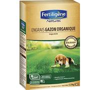 FERTILIGÈNE Naturen Engrais Gazon 100% Organique - Enrichi en Magnésium - Action 100 Jours - Pelouse Dense et Verte - Utilisable en agriculture biologique* - 2.5kg, Beige/Vert