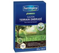 FERTILIGENE OMBR25 - Semences Gazon Terrain Ombragé 875 g - Premières pousses en 1 semaine - Limite les mousses et résiste aux maladies - Zones à faible ensoleillement (sous les arbres) - Pour 200m²