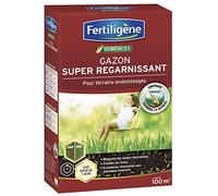 FERTILIGENE REGAR100 - Semences Gazon Super Regarnissant 2 kg - Premières pousses en 1 semaine - Regarnit les zones abîmées et comble les trous - Excellence résistance aux piétinements - Pour 100 m²