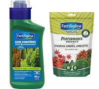 Fertiligene Soin Brunissement des Coniferes Liquide 500ml & Engrais Arbres, Arbustes, Buis, Conifères, 700 g