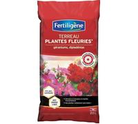 FERTILIGENE - Terreau plantes fleuries, géraniums, dipladénias 20l