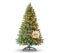 Ferzone 210cm Sapin de Noel Artificiel Vert avec 250 Lampes LED, Arbre de Noel avec 820 Pointes de Sapin en PVC, Pied en Métal, Montage Facile&Design Pliant