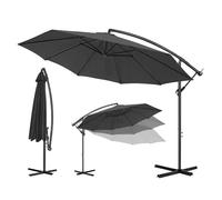 Ferzone Parasol Déporté avec Manivelle, Parasol de Jardin Exterieur Anti-UV & résistant au vent, Sun umbrella Rotatif à 360 ° pour Marché Balcon Terrasse Piscine