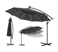 Ferzone Parasol Déporté avec Manivelle, Parasol de Jardin Exterieur Anti-UV & résistant au vent, Sun umbrella Rotatif à 360 ° pour Marché Balcon Terrasse Piscine