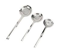 Fesjoy Fine Mesh Skimmer Spoon, 304 Stainless Steel Set | Solide et durable, Conception ergonomique, Rangement facile, Taille 8 cm, 10 cm, 12 cm