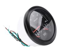 Fesjoy Jauge de Niveau de Carburant Tachymètre Compteur Vitesse Marin Professionnel 85mm pour la Moto Yacht, Rétro-éclairage 7 Couleurs (Cadran noir Lunette noire CX8291B)