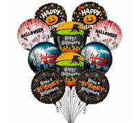 Fesnova Lot de 10 ballons en aluminium pour Halloween