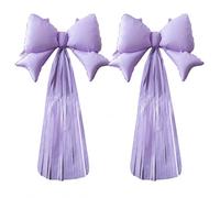 Fesnova Lot de 2 ballons violets avec franges, ballons en aluminium, décoration de fête, ballons lavande pour anniversaire, mariage, arrière-plan photo, 63,5 x 110 cm