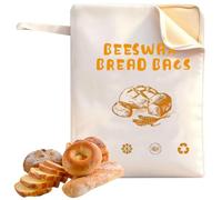 FESSOSKO Sacs à Pain Réutilisables en Cire d'abeille | Sacs de Conservation en Coton, pour Pain Artisanal et Baguette, Stockage Alimentaire Durable et Lavable