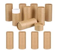 FESTFENDS 12 Tubes en Papier Kraft Ronds pour Emballage Huiles Essentielles 50ml, Boîte Présent Minimaliste Khaki, 12 Pièces, pour DIY et Présents