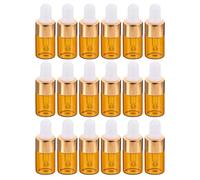 FESTFENDS 25 Pièces Mini Bouteille Compte-gouttes 2ml en Verre Orange Protection Uv, Flacon Distributeur Translucide pour Huile Essentielle et Voyage Couleur Aléatoire
