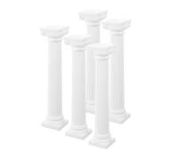FESTFENDS 5 Pièces Mini Colonne Romaine Blanche en Plastique | Salon et Maison, Forme Colonne, Style Créatif, Objet Stable, Finition Blanche, Décoration Intérieure