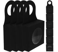 FESTFENDS Coffret Poignée Portable 25 Pièces en Papier Kraft Noir Boîte Pliable pour Bouteilles de Vin et Whisky pour Fête de Retraite