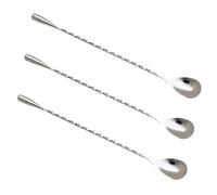 FESTFENDS Cuillères à Cocktail Torsadé en Acier Inoxydable Lot de 3 Anti-rouille, Finition Miroir, pour Restaurant et Maison